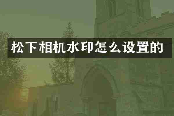 松下相机水印怎么设置的