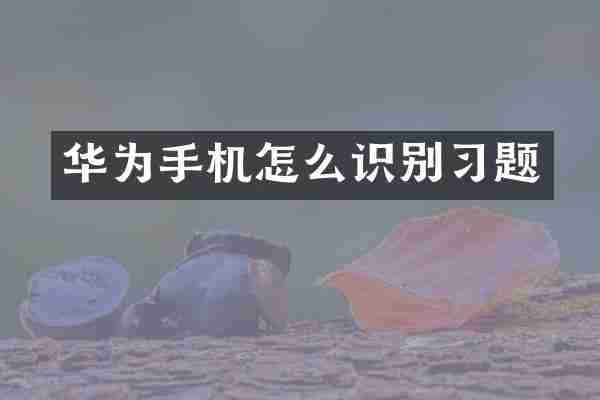 华为手机怎么识别习题