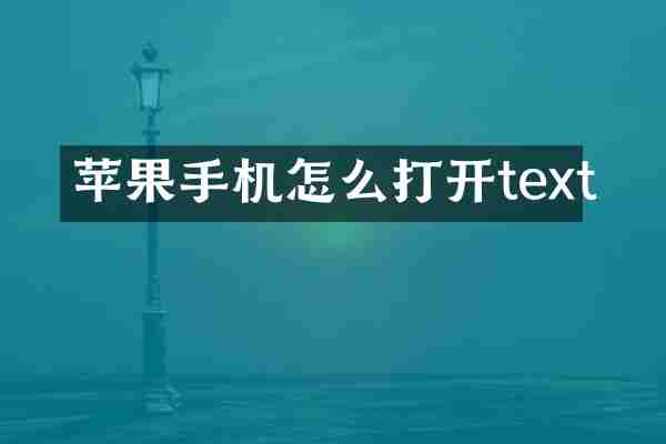苹果手机怎么打开text