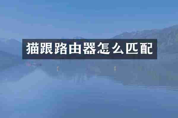 猫跟路由器怎么匹配