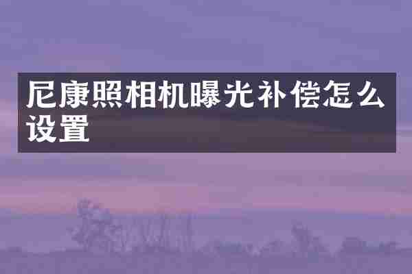 尼康照相机曝光补偿怎么设置