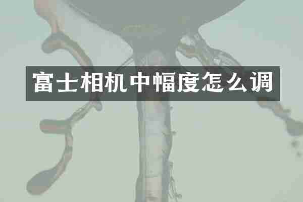 富士相机中幅度怎么调