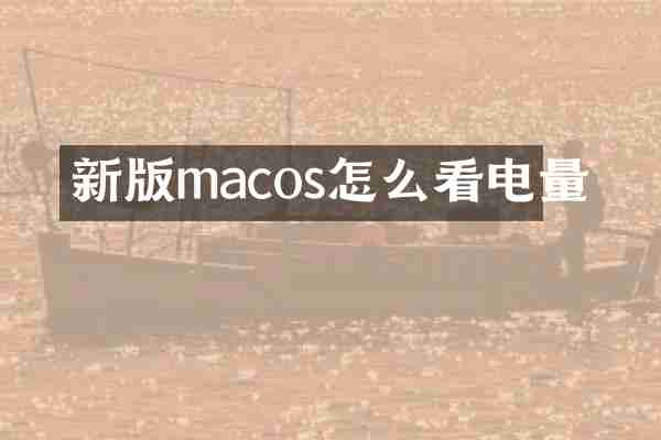新版macos怎么看电量