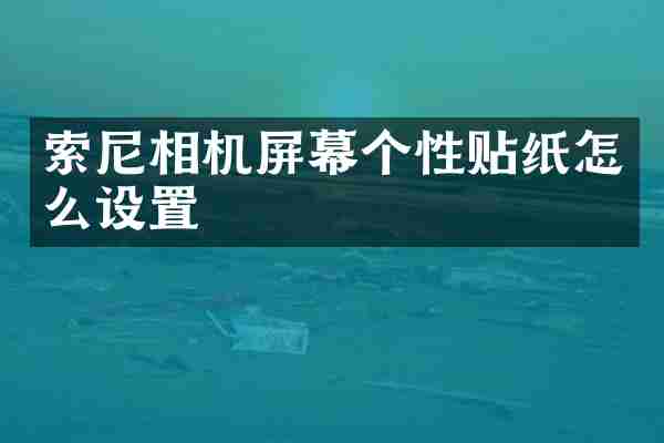 索尼相机屏幕个性贴纸怎么设置