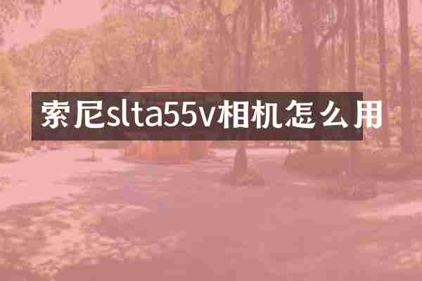 索尼slta55v相机怎么用