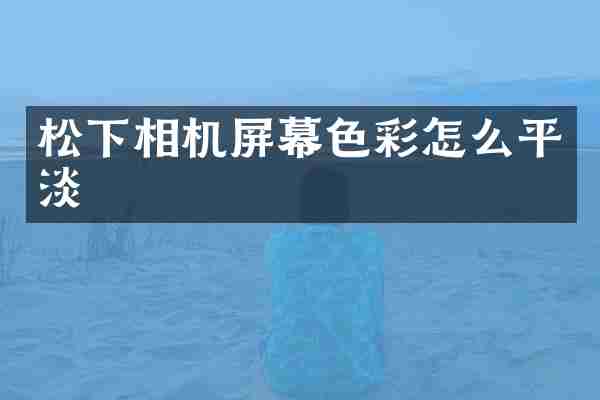 松下相机屏幕色彩怎么平淡