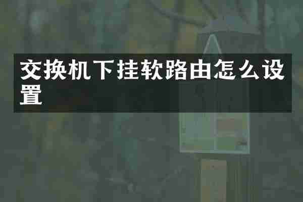 交换机下挂软路由怎么设置