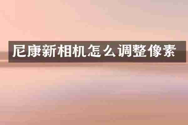 尼康新相机怎么调整像素