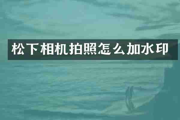 相机拍照怎么加水印