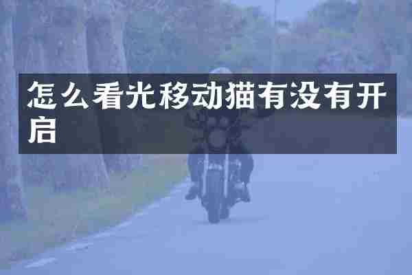 怎么看光移动猫有没有开启