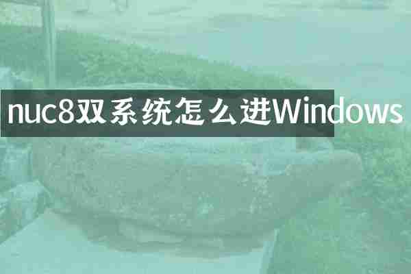 nuc8双系统怎么进Windows