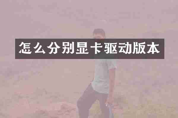 怎么分别显卡驱动版本