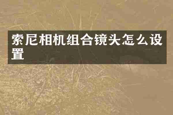 索尼相机组合镜头怎么设置