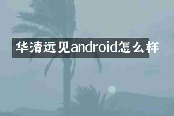 华清远见android怎么样