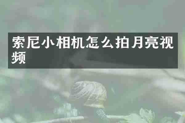 索尼小相机怎么拍月亮视频