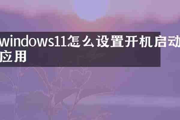 windows11怎么设置开机启动应用