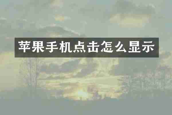 苹果手机点击怎么显示