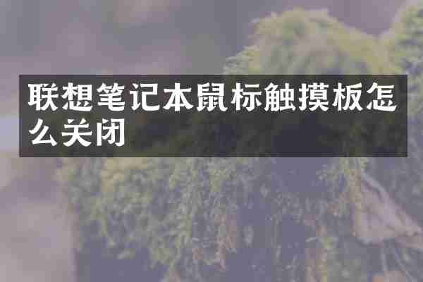 联想笔记本鼠标触摸板怎么关闭