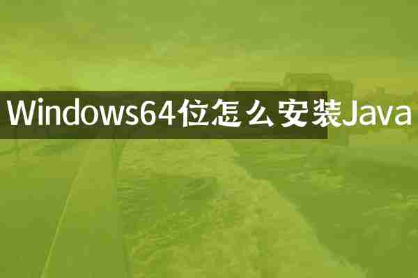 Windows64位怎么安装Java