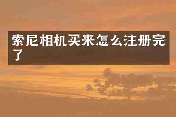 索尼相机买来怎么注册完了