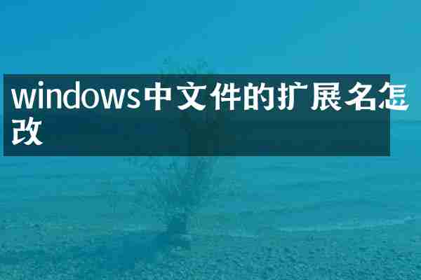 windows中文件的扩展名怎么改