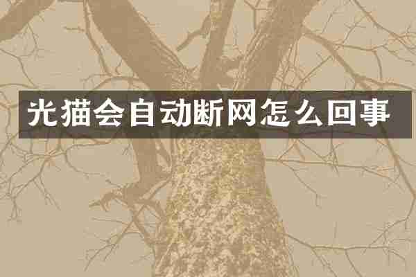 光猫会自动断网怎么回事