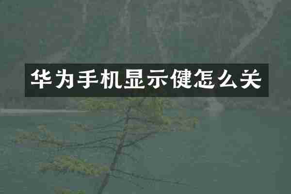 华为手机显示健怎么关