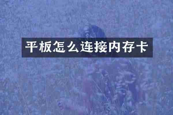 平板怎么连接内存卡