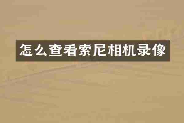 怎么查看索尼相机录像