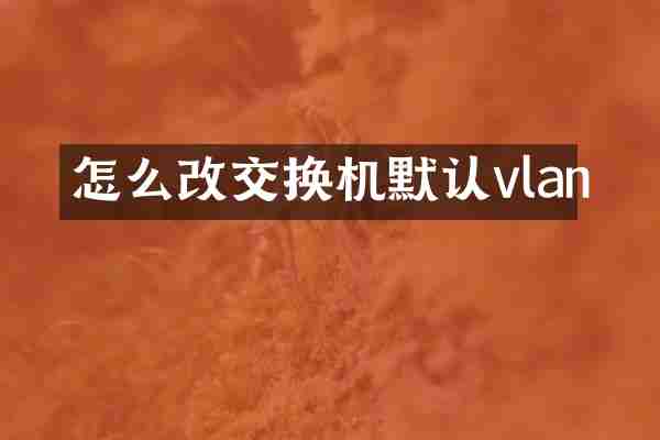 怎么改交换机默认vlan