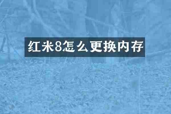红米8怎么更换内存