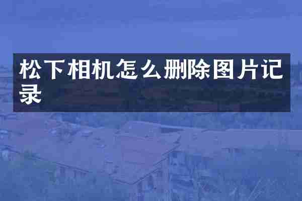 松下相机怎么删除图片记录