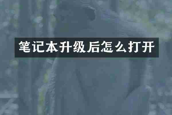 笔记本升级后怎么打开