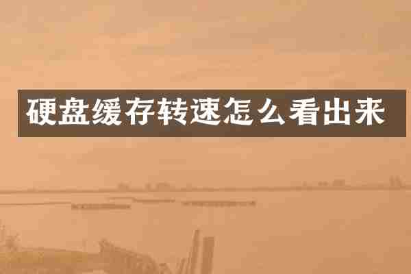 硬盘缓存转速怎么看出来