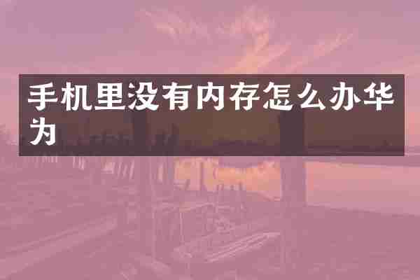 手机里没有内存怎么办华为