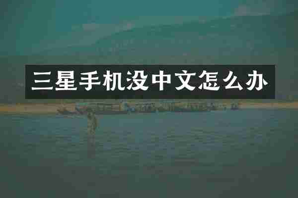 三星手机没中文怎么办
