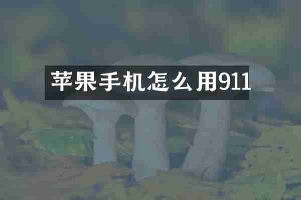 苹果手机怎么用911