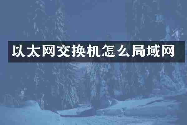 以太网交换机怎么局域网