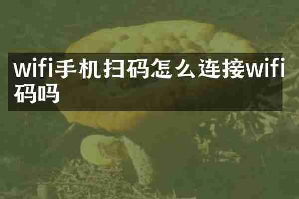 wifi手机扫码怎么连接wifi密码吗