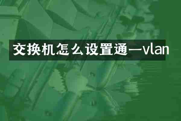交换机怎么设置通一vlan