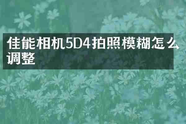 佳能相机5D4拍照模糊怎么调整