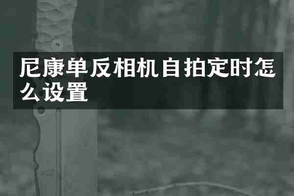 尼康单反相机自拍定时怎么设置
