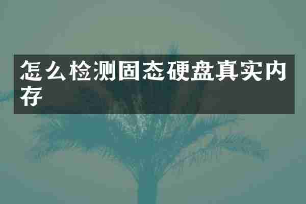 怎么检测固态硬盘真实内存