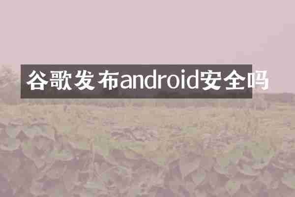 谷歌发布android安全吗