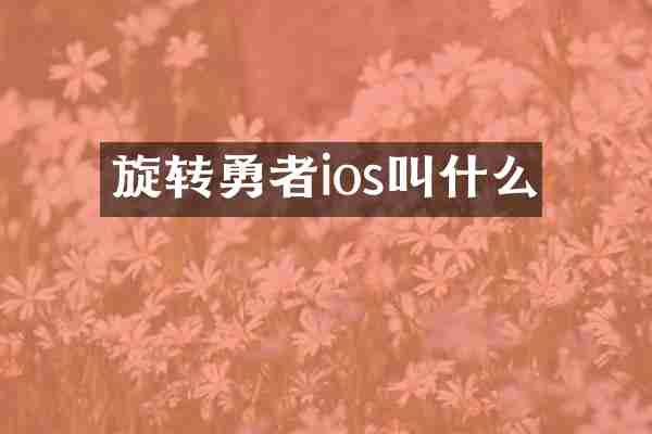 旋转勇者ios叫什么