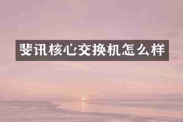 斐讯核心交换机怎么样