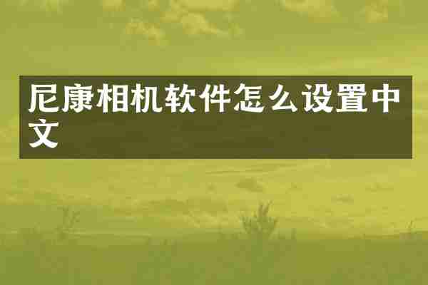 尼康相机软件怎么设置中文
