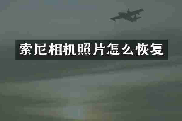 索尼相机照片怎么恢复