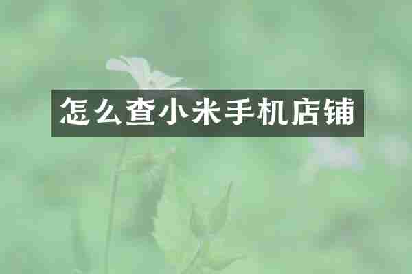 怎么查小米手机店铺