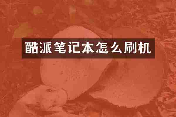 酷派笔记本怎么刷机